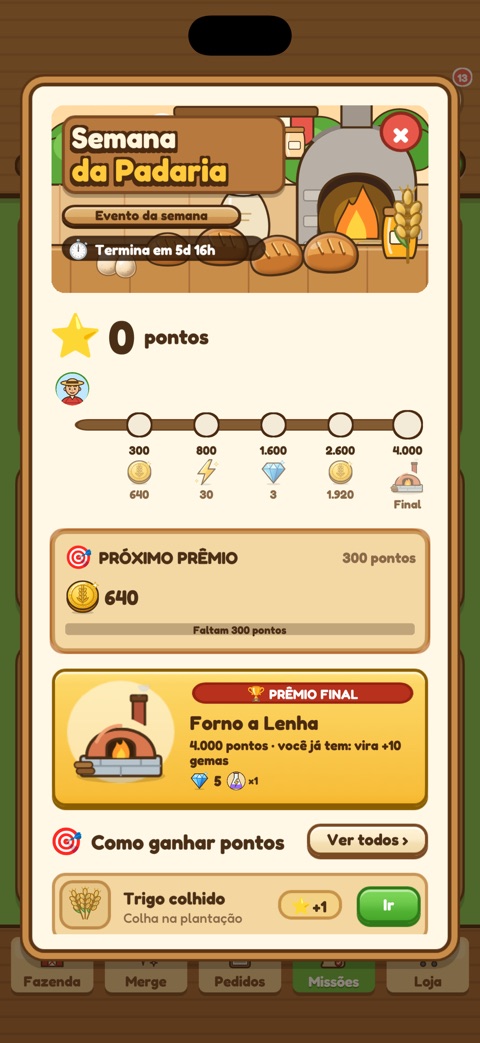 Evento da semana com os prêmios e o prêmio final